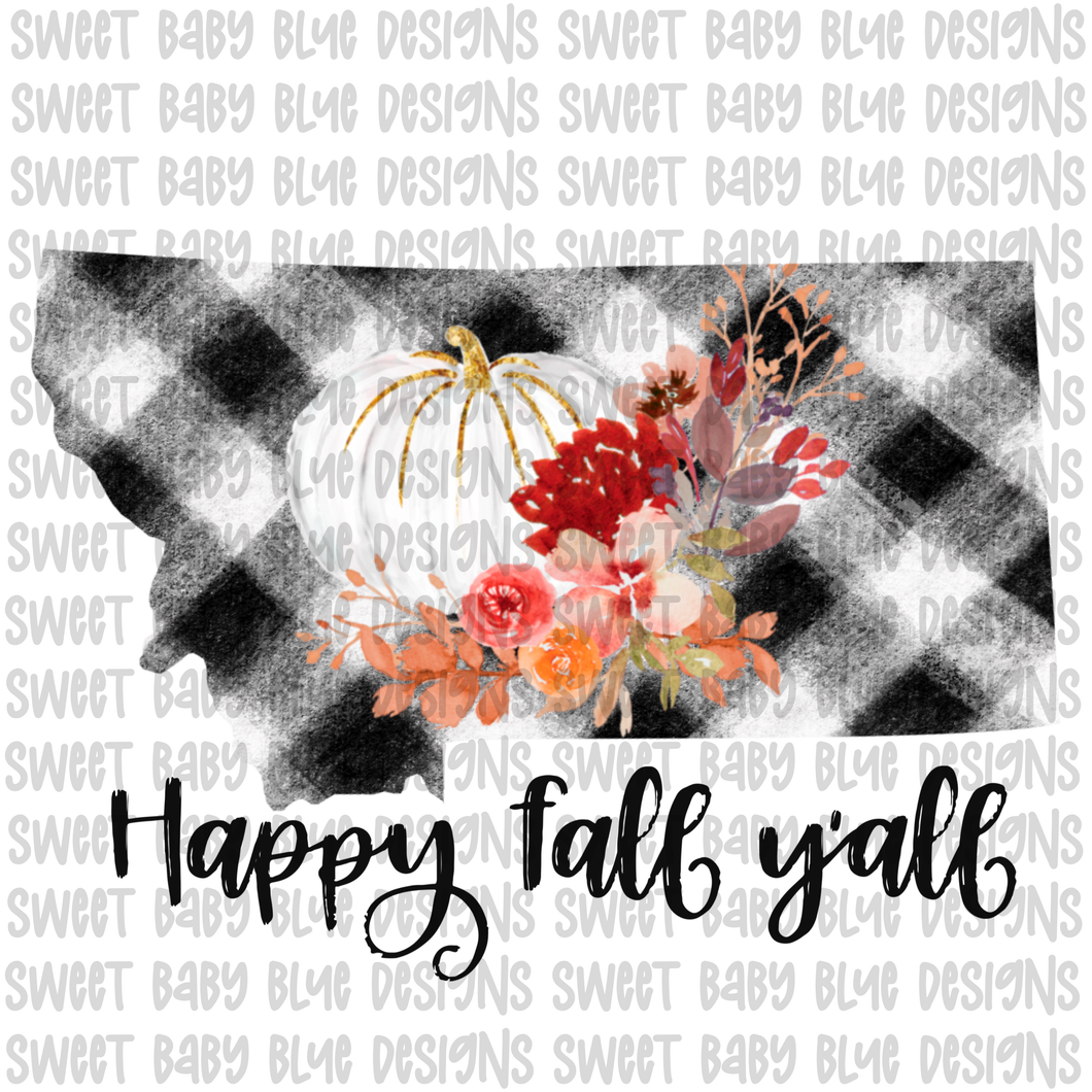 Montana Happy Fall y'all- Fall- PNG file- Digital Download