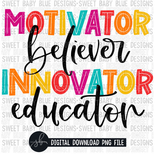 Motivator believer innovator educator- 2022- PNG file- Digital Download