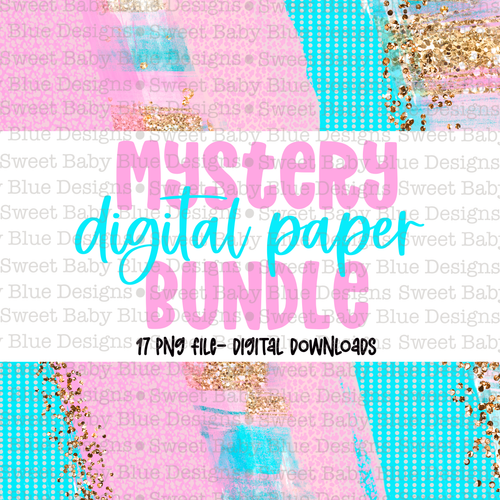 Mystery Digital paper bundle- 17 Digital papers- PNG file- Digital Download