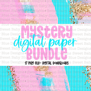 Mystery Digital paper bundle- 17 Digital papers- PNG file- Digital Download