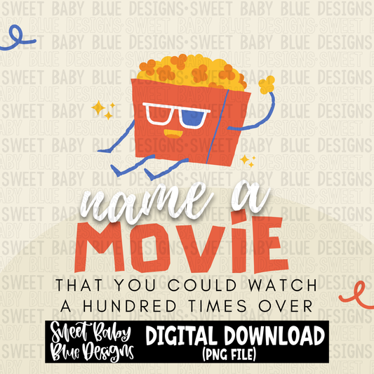 Name a movie - Interactive post- PNG file- Digital Download