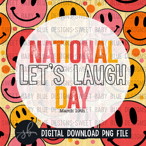 National let's laugh day - Interactive post- PNG file- Digital Download