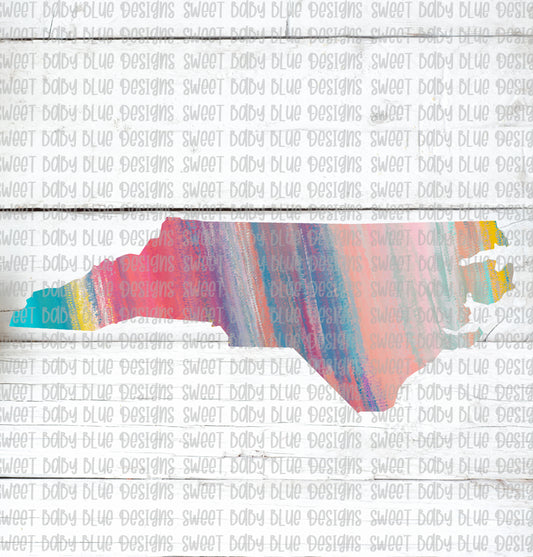 North Carolina- Colorful- PNG file- Digital Download