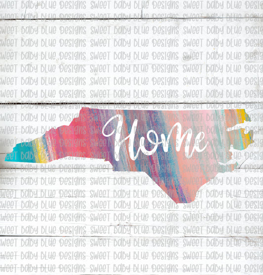 North Carolina- Home- Colorful- PNG file- Digital Download