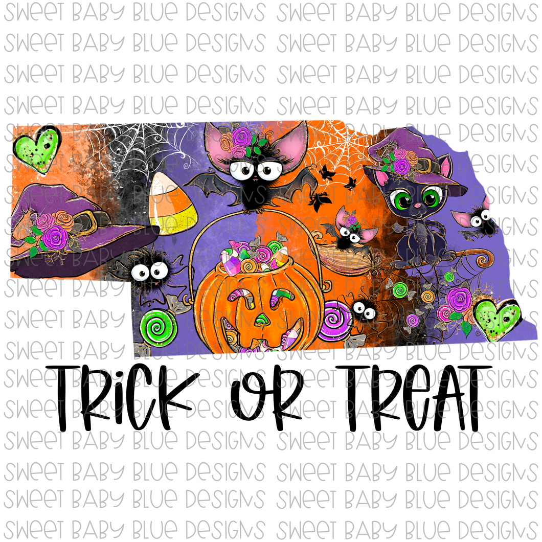 Nebraska Trick or treat- Halloween- PNG file- Digital Download