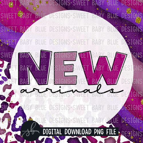 New arrivals- Leopard purple - Interactive post- 2022- PNG file- Digital Download