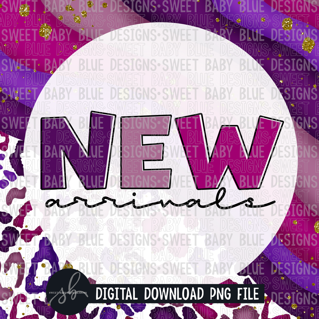 New arrivals- Leopard purple - Interactive post- 2022- PNG file- Digital Download
