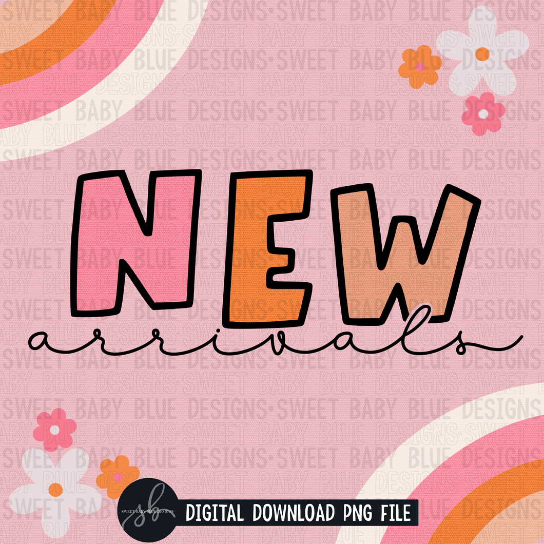 New arrivals- Retro- Interactive post- 2022- PNG file- Digital Download