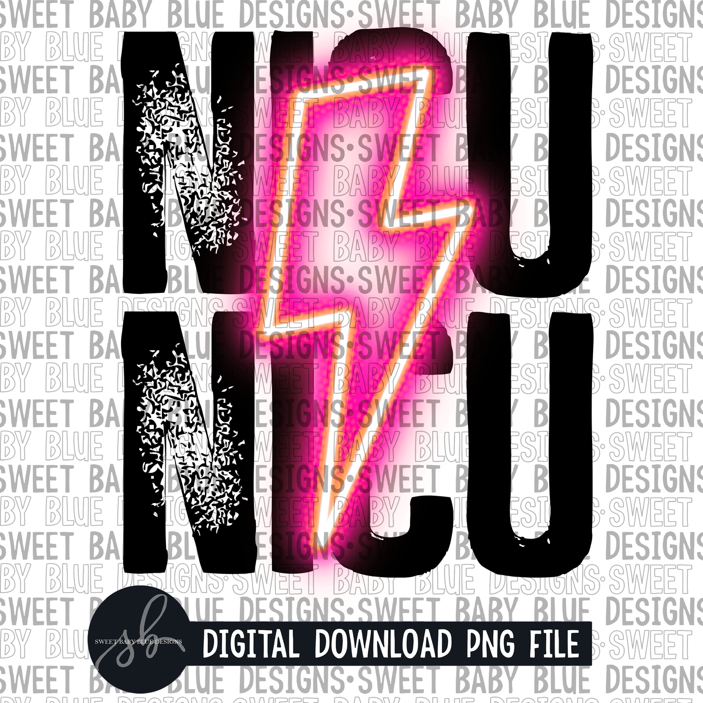 Nicu- Pink bolt- 2022 -PNG file- Digital Download