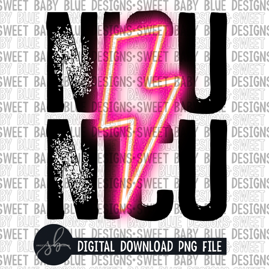 Nicu- Pink bolt- 2022 -PNG file- Digital Download