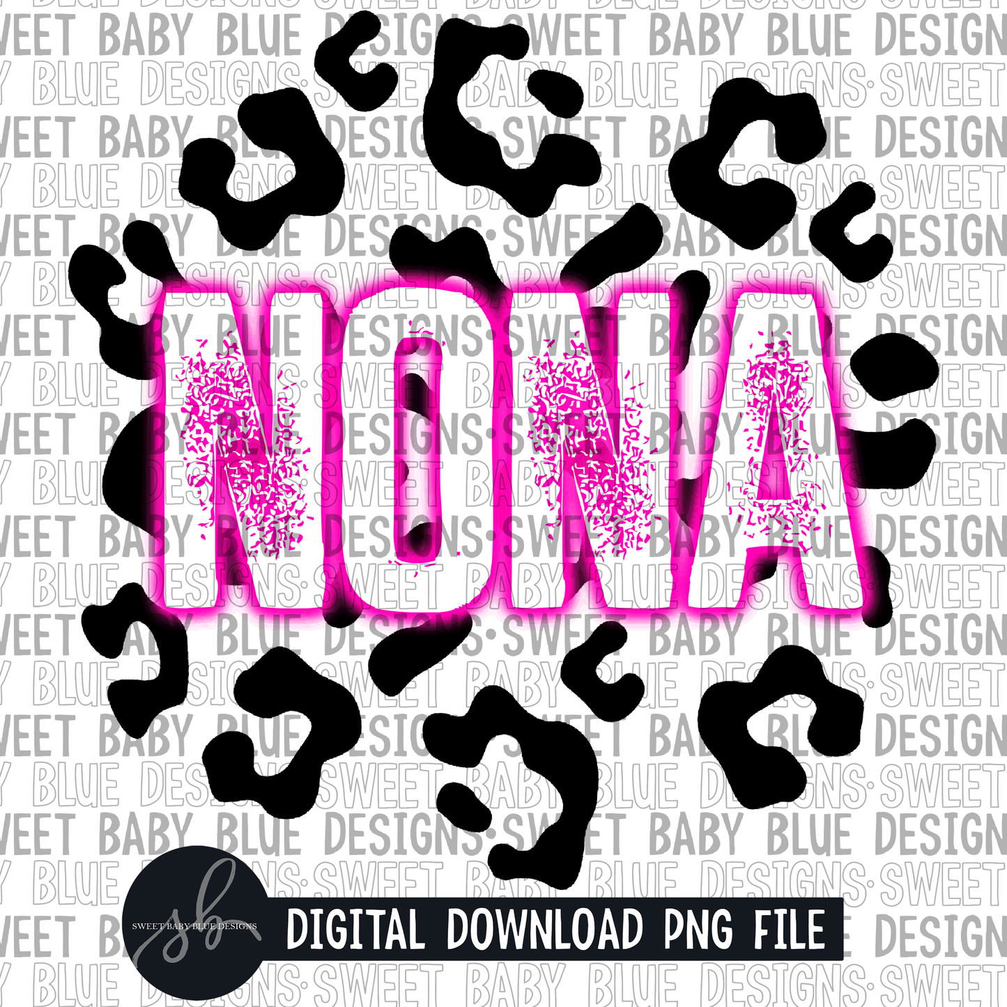 Nona- Leopard- Neon- 2022 - PNG file- Digital Download