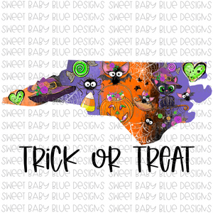 North Carolina Trick or treat- Halloween- PNG file- Digital Download