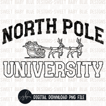 North pole university- Single color- Black and White font - 2022 - PNG file- Digital Download