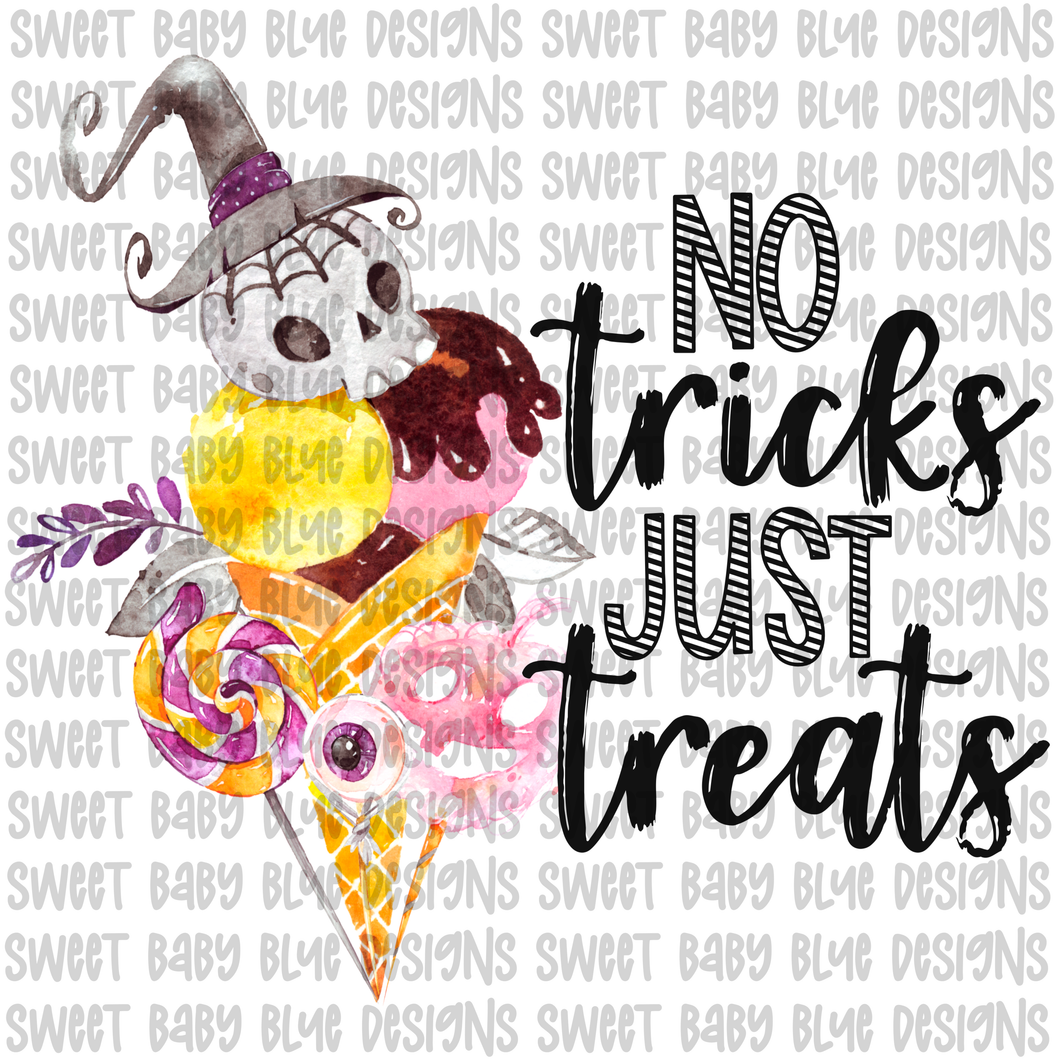 No tricks just treats- Halloween- PNG file- Digital Download
