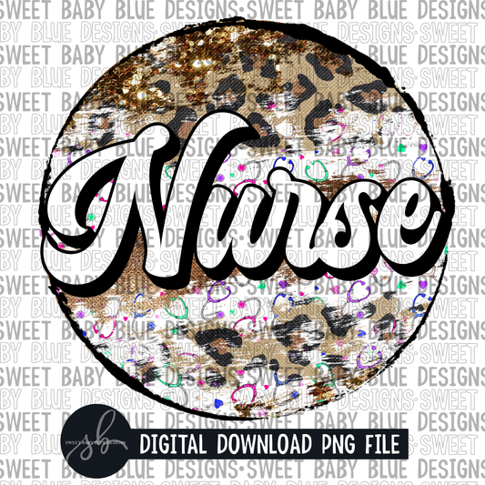 Nurse- Brush circle- 2022 -PNG file- Digital Download