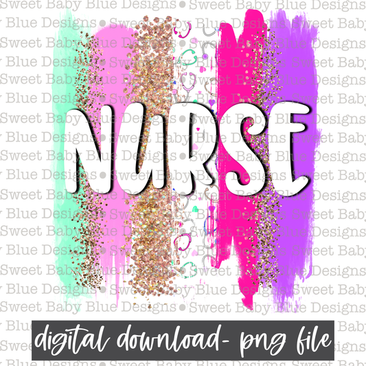 Nurse- Brushstroke- PNG file- Digital Download