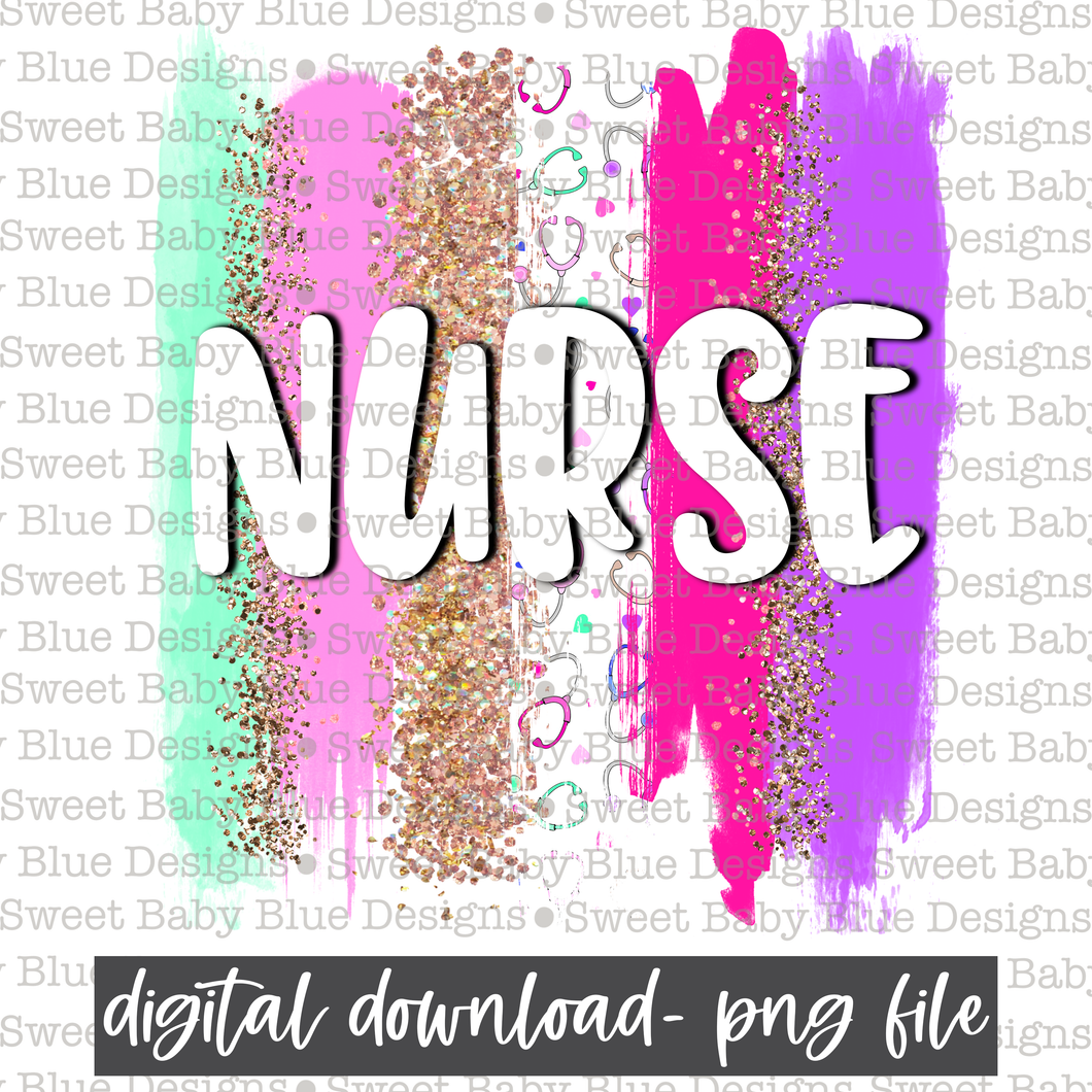 Nurse- Brushstroke- PNG file- Digital Download