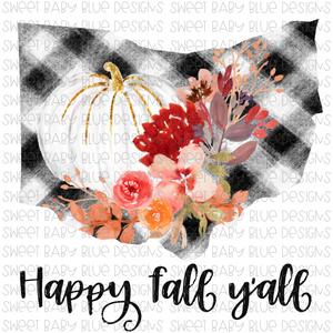 Ohio Happy Fall y'all- Fall- PNG file- Digital Download