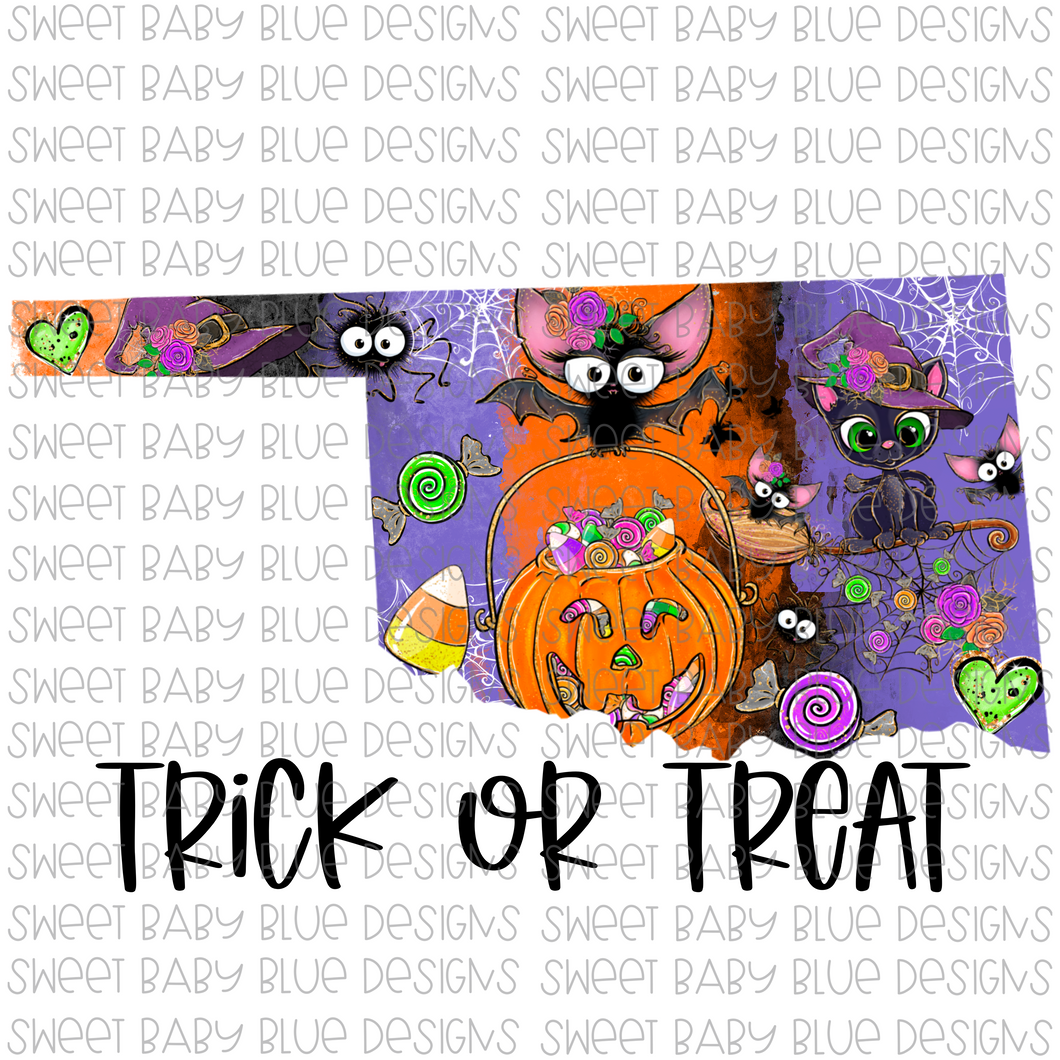 Oklahoma Trick or treat- Halloween- PNG file- Digital Download