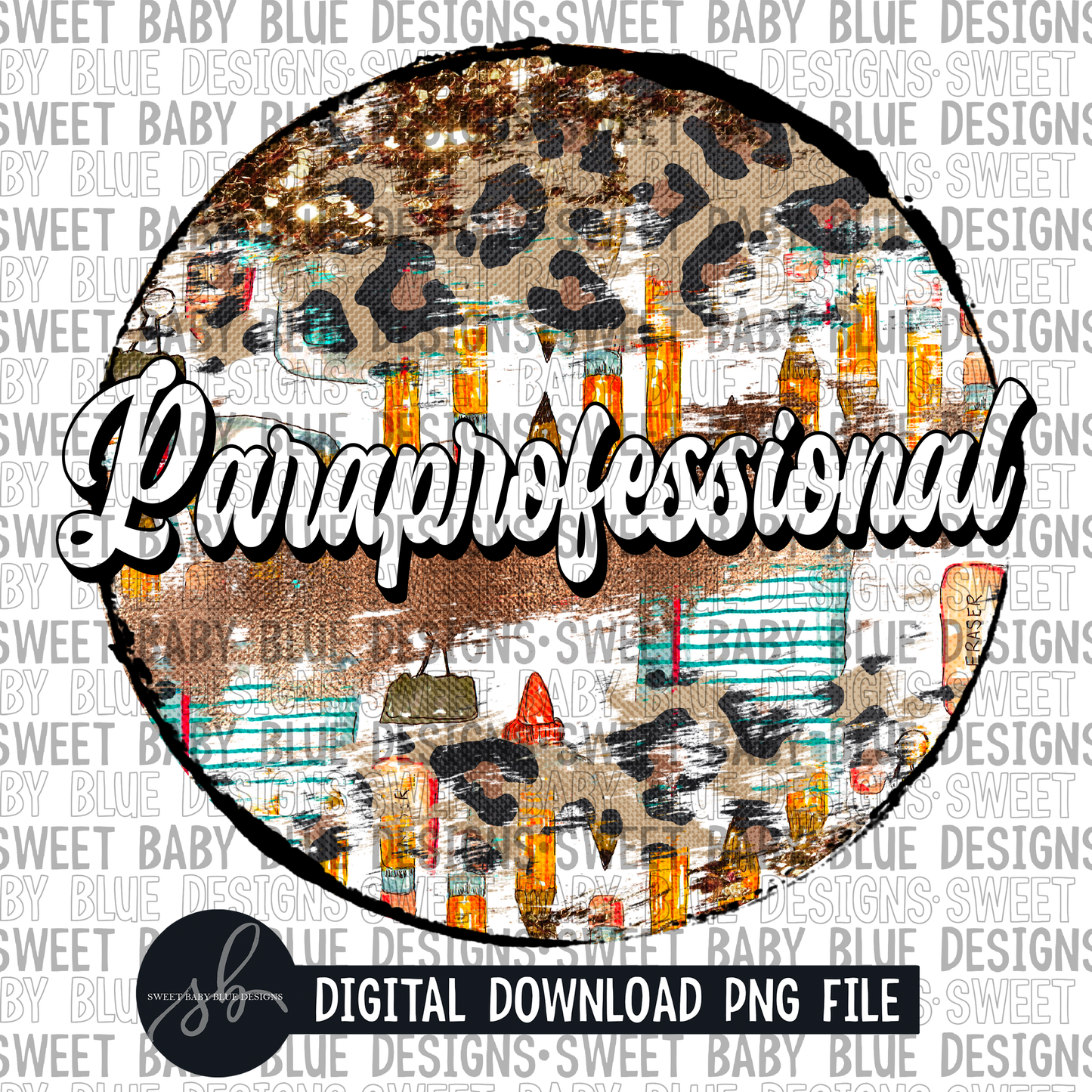 Paraprofessional- Brush circle- 2022 -PNG file- Digital Download