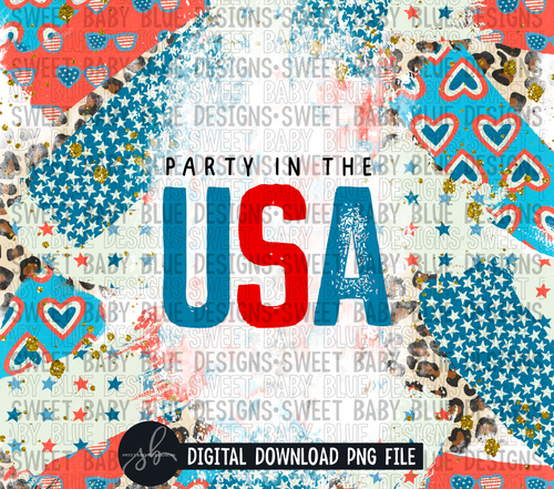Party in the USA- 20 oz. skinny tumbler- 2022 -PNG file- Digital Download