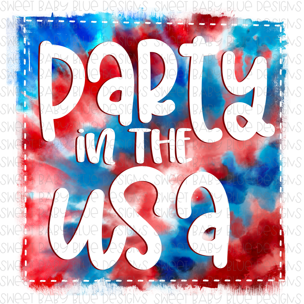 Party in the USA- Watercolor- PNG file- Digital Download