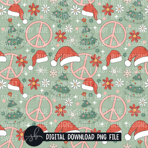 Peace Christmas- Digital paper- SEAMLESS- 2022- PNG file- Digital Download