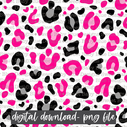Pink/ Black leopard- Digital paper-  2021- PNG file- Digital Download