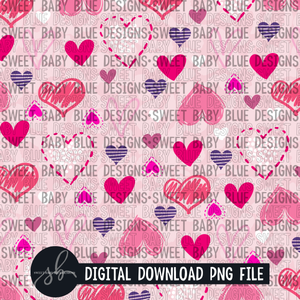 Pink heart- Valentine's Day- Digital paper - 2022 - PNG file- Digital Download