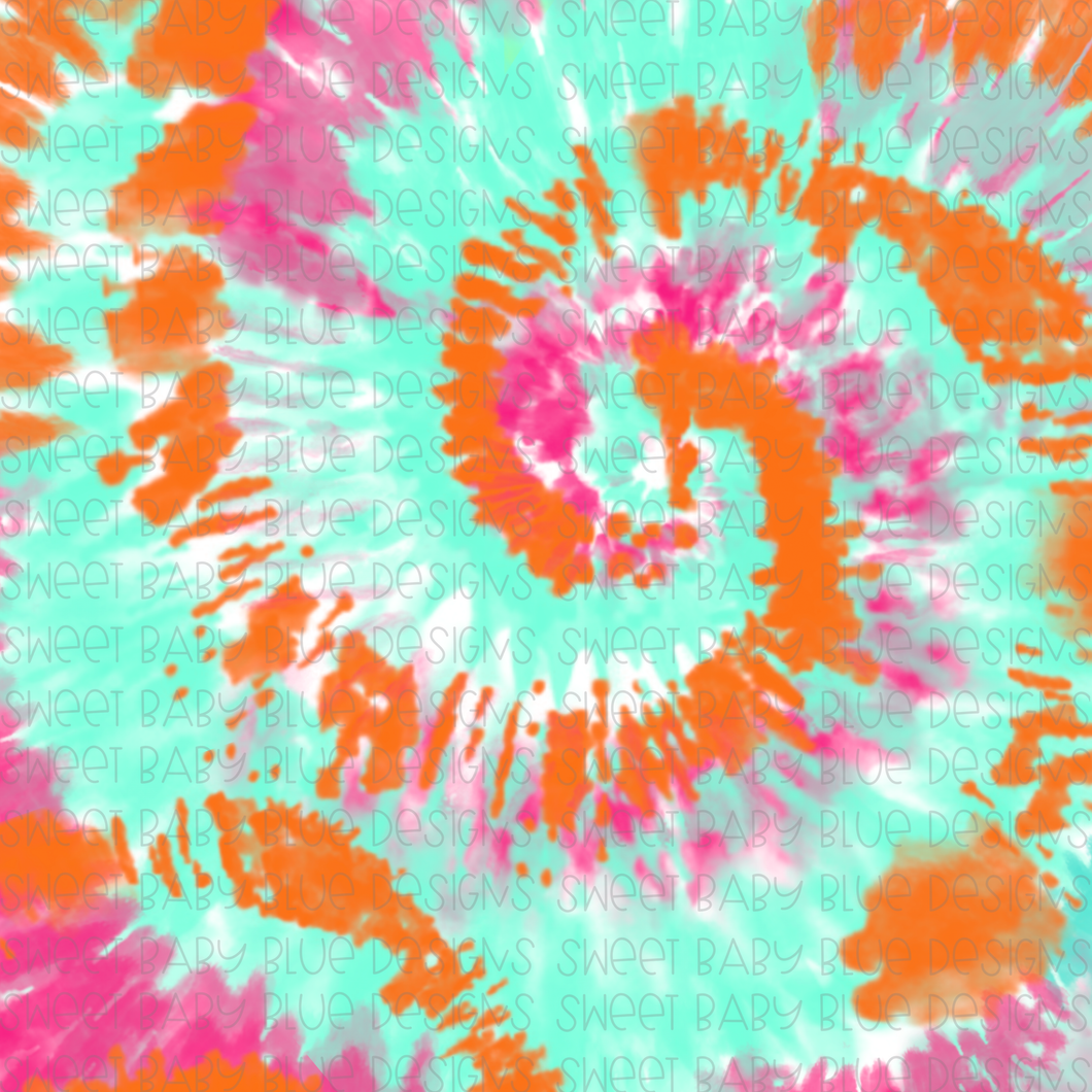 Tie-Dye- Pink Orange Baby Blue- Digital Paper- PNG file- Digital Download