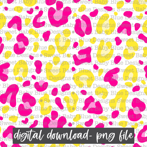 Pink/ Yellow leopard- Digital paper-  2021- PNG file- Digital Download