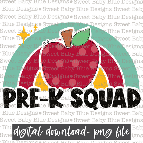 Pre-K squad- Rainbow- School- 2021- PNG file- Digital Download