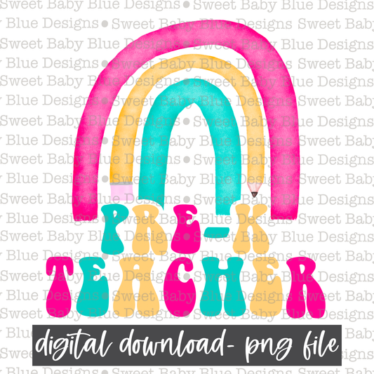 Pre-K teacher- School- 2021 - PNG file- Digital Download