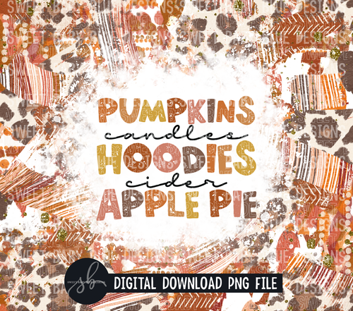 Pumpkins candles hoodies cider apple pie- 20 oz. skinny tumbler- 2022 -PNG file- Digital Download