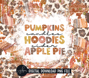 Pumpkins candles hoodies cider apple pie- 20 oz. skinny tumbler- 2022 -PNG file- Digital Download