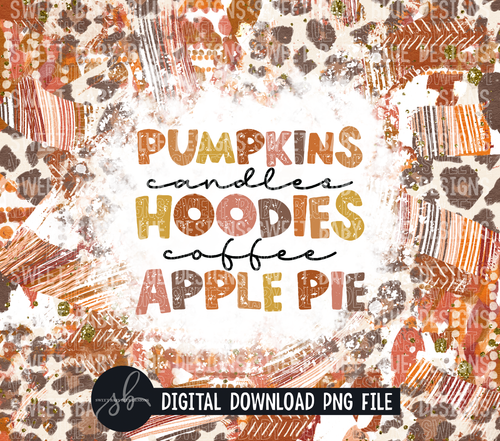 Pumpkins candles hoodies coffee apple pie- 20 oz. skinny tumbler- 2022 -PNG file- Digital Download