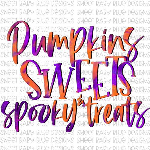 Pumpkins sweets & spooky treats- Halloween- PNG file- Digital Download