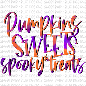 Pumpkins sweets & spooky treats- Halloween- PNG file- Digital Download