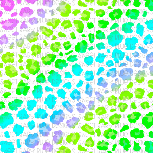 Purple, Green and Blue Leopard Digital Paper- PNG file- Digital Download