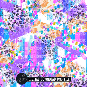 Purple leopard brushstroke- Digital paper- 2022- PNG file- Digital Download