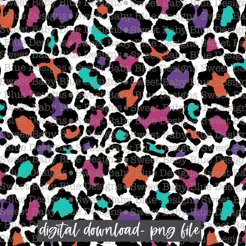 Leopard digital paper- Purple- Orange- Digital paper-  2021- PNG file- Digital Download