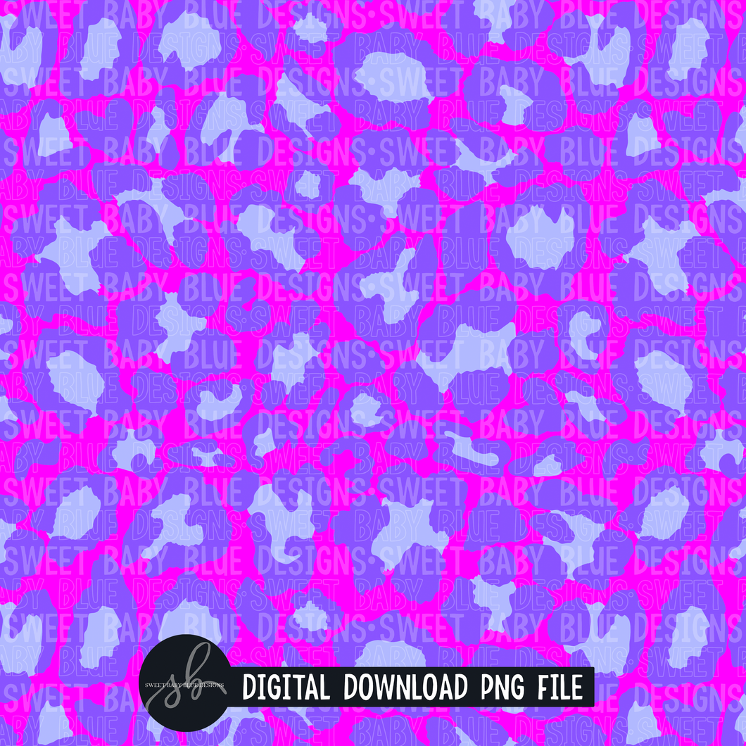 Purple pink leopard- Digital paper - 2022 -PNG file- Digital Download