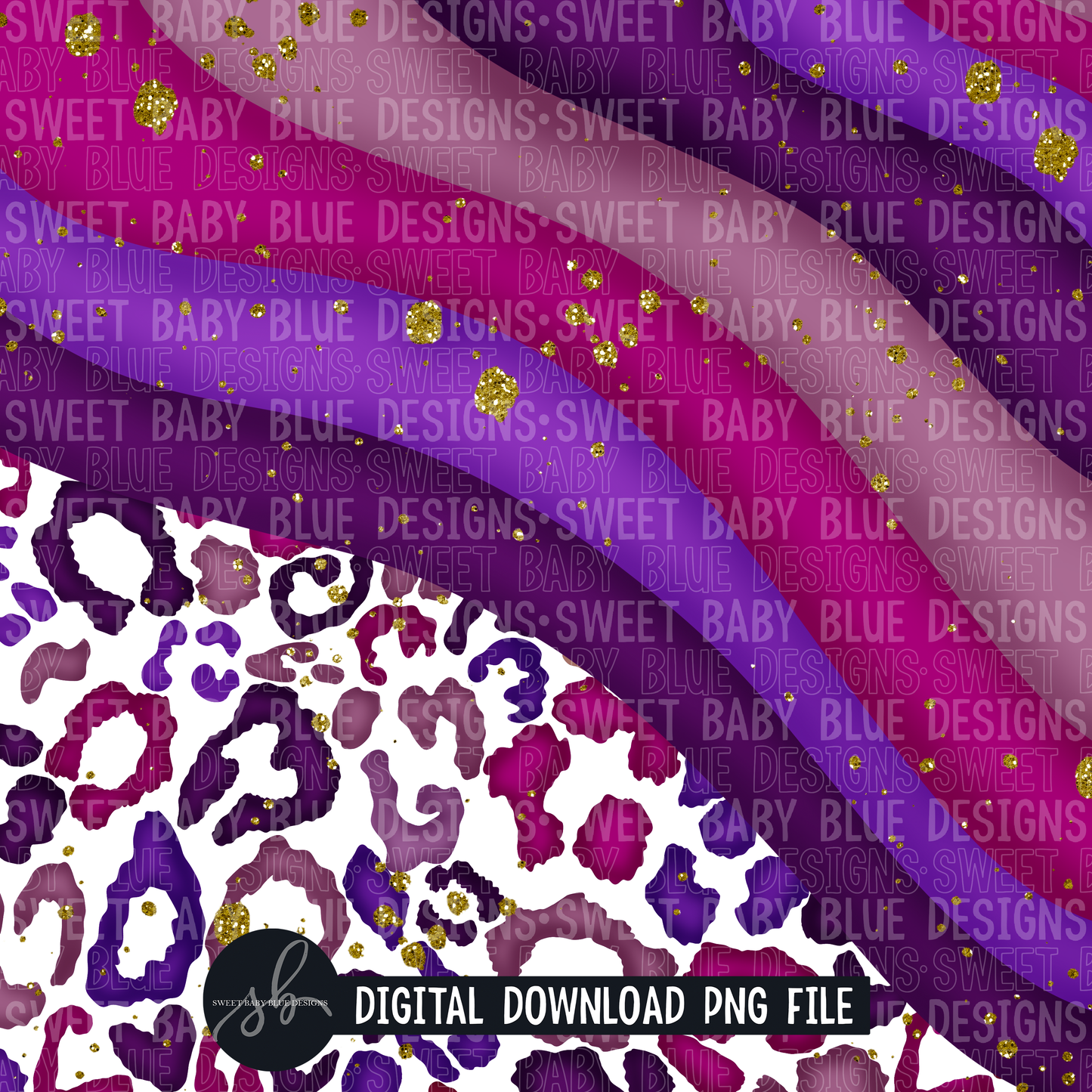 Purple- Stripe leopard- Digital paper - 2022 -PNG file- Digital Download