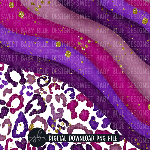 Purple- Stripe leopard- Digital paper - 2022 -PNG file- Digital Download
