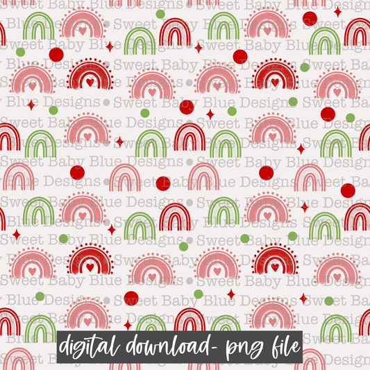 Rainbow- Christmas Digital paper- 2021- PNG file- Digital Download