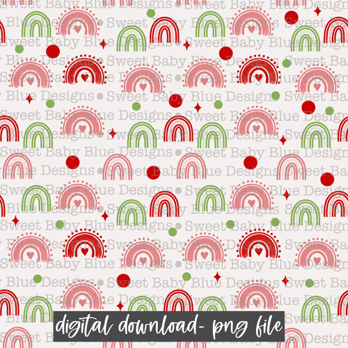 Rainbow- Christmas Digital paper- 2021- PNG file- Digital Download