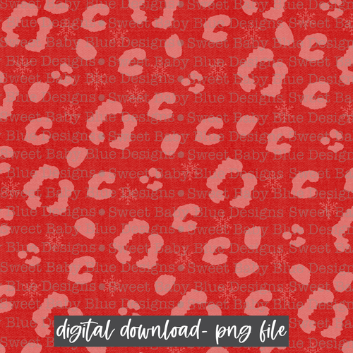 Red leopard Christmas Digital paper- 2021- PNG file- Digital Download