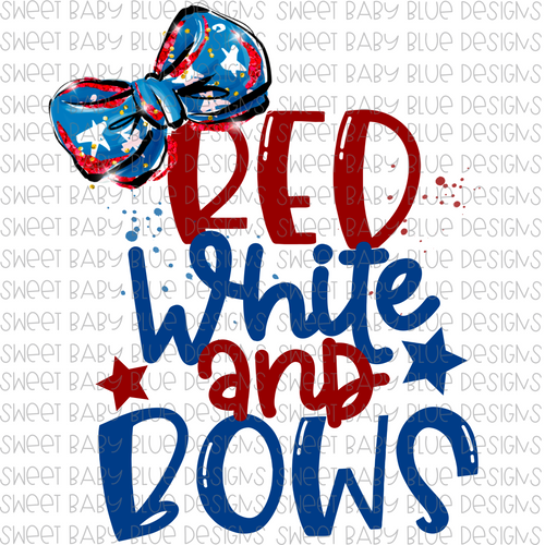 Red White and Bows- PNG file- Digital Download