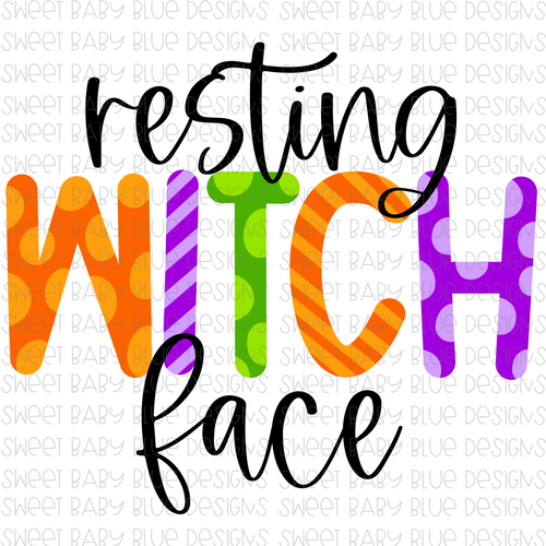 Resting witch face- Halloween- PNG file- Digital Download