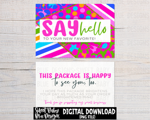 Say hello to your new favorite - Packaging card- Funky leopard - Front and back digital download- 2023 - PNG file- Digital Download